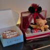 Birthday Gift Basket for her with a teddy bear, Handbag, Bangles set, Chocolates and a Cake